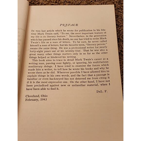 Mark Twain Man And Legend By DeLancey Ferguson Biography Vintage 1963 - Picture 4 of 8